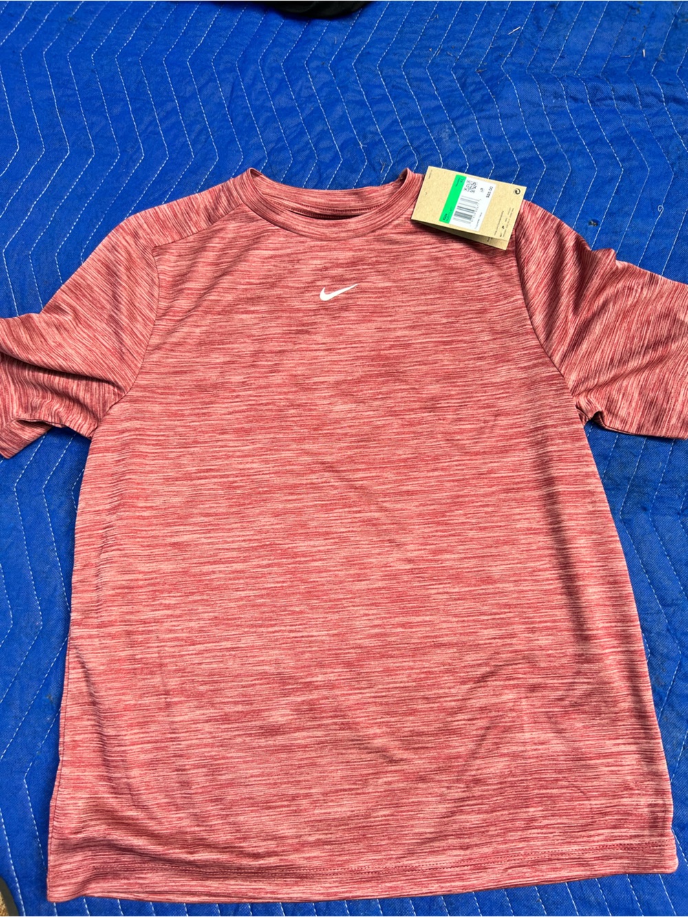 Nike Boys Heathered Red Short Sleeve Performance Tee